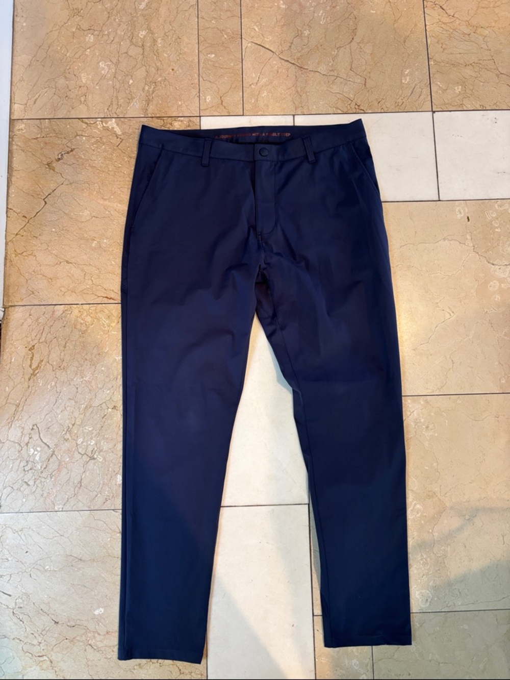 RHONE Men's Navy Slim Chinos